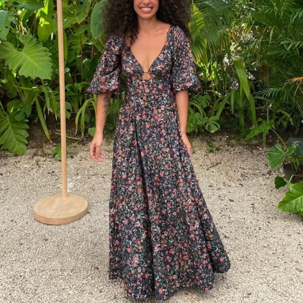 FARM Rio Flower Garden Long Dress Size S - Picture 4 of 11